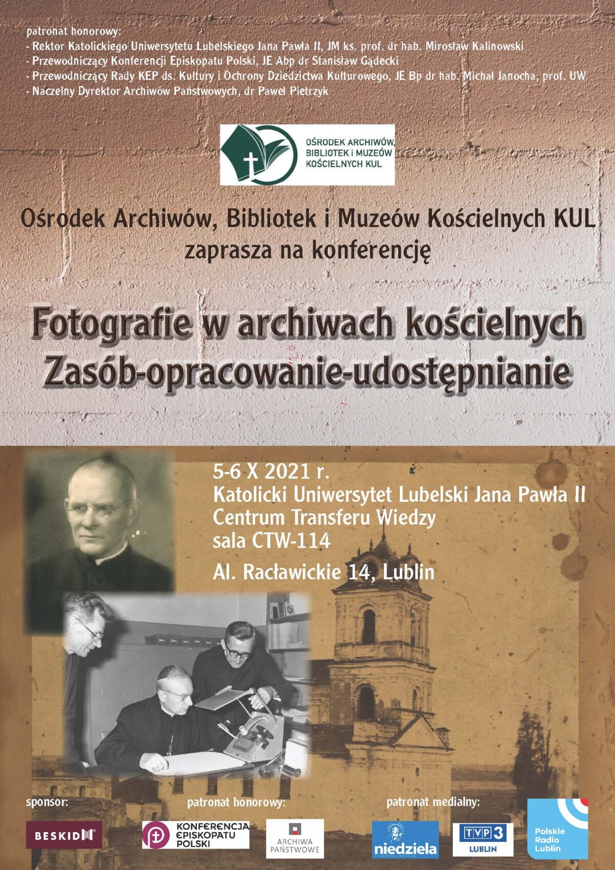 POLSKA: „Fotografie w archiwach kościelnych. Zasób- opracowanie- udostępnianie”- konferencja Ośrodka Archiwów, Bibliotek i Muzeów Kościelnych KUL